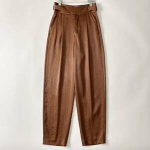 【美品】6 -roku- size/34 (ha) -SATIN GURUKA PANTS- ロク サテングルカパンツ タック プリーツ スラックス ワイド テーパード 日本製