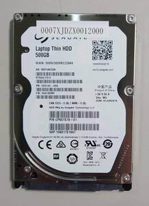 KN1244 SEAGATE 2.5インチ HDD 500GB ST500LT012 使用時間：0時間