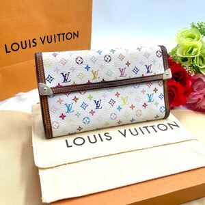 1円スタート! LOUIS VUITTON ルイヴィトン モノグラム マルチカラー ポルトトレ ゾール インターナショナル　長財布