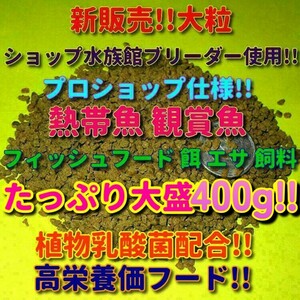 新販売!! 400g!! 大粒 餌 お徳用 高栄養価フード プロ仕様!! ショップ ブリーダー使用 熱帯魚 観賞魚 コリドラス ディスカス エンゼル