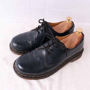 ドクターマーチン UK7/25.5cm-26.0cm/3ホール 紺 ネイビー ブーツ レザー メンズ レディース dr.martens 中古 古着 dm3617