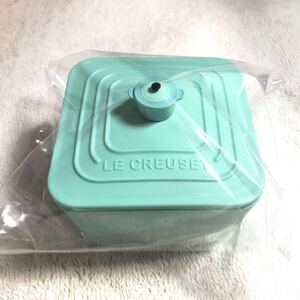 未使用 海外 lecreuset ルクルーゼ お弁当箱 スクエア 正方形 ミント ココットロンド コラボ商品 保存容器 ランチボックス 