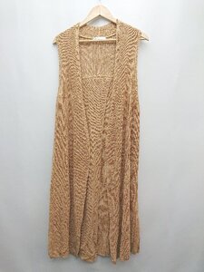 ◇ Plage プラージュ サマーニット バックスリット ロング ジレ キャメル系 レディース P