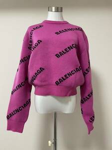 BALENCIAGA バレンシアガ　ニット セーター 長袖 ロゴ　美品　サイズ40