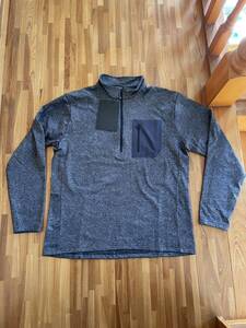 ベースレイヤー 新品 高級アウトドア 春秋冬用 微起毛 1/4ZIP 長袖 吸湿速乾 立体裁断 グレー 灰色 M アウトドア アウトドアウェア