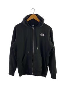 THE NORTH FACE◆SQUARE LOGO FULL ZIP_スクエアロゴフルジップ/S/コットン/BLK/無地