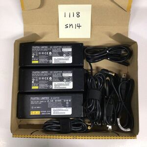 （1118SM14）送料無料/中古/FUJITSU 富士通 フジツウ/FMV-AC503B/19V/6.32A/純正 ACアダプタ 3個セット