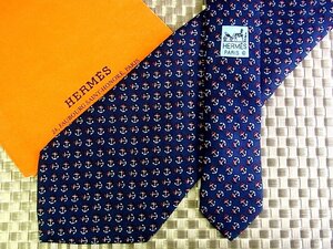 ♪36536C♪良品【錨 イカリ 柄】エルメス【HERMES】ネクタイ