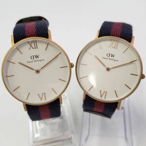 x/x/M012-535 Daniel Wellington 腕時計２点まとめ DW メンズ ダニエルウェリントン アナログ クォーツ ホワイト文字盤 