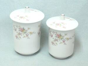 ★Noritake ノリタケ 花柄 夫婦湯呑 蓋付 ペアセット