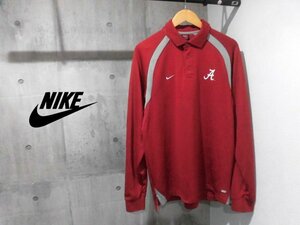 NIKE ナイキ NCAA POLO-Shirts アラバマ大学 クリムゾンタイド DRI-FIT AUTHENTIC 長袖 ポロシャツ L/長袖シャツ/アメフト/メンズ