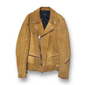 DELAY BY WIN&SONS Double Riders Jacket 鹿革ダブルライダース イエローオーカー SIZE 3 ディレイ バイ ウィン アンド サンズ 店舗受取可