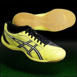 美品 asics アシックス カルチェット WD 5 人気カラー イエロー×シルバーフットサルシューズ tst324 28.5cm