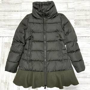 新品同様 モンクレール MONCLER ヴィバーナム VIBURNUM ダウンジャケット アウター レディース フリル カーキグリーン サイズ00 S相当