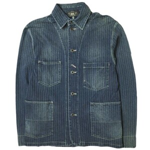 RRL ダブルアールエル WABASH STRIPE WORK JACKET ウォバッシュストライプチョアジャケット S Indigo Double RL デニム カバーオール