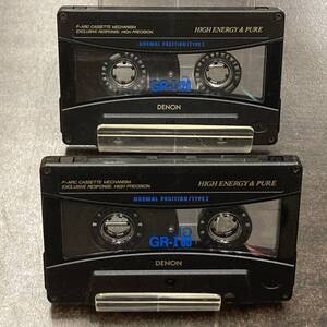 0182T デノン GR-I 60 120分 ノーマル 2本 カセットテープ/Two DENON GR-I 60 120 Type I Normal Position Audio Cassette