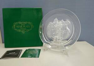 ■HOYA CRYSTAL ホヤクリスタル イヤープレート 2000年 飾り皿 クリスタルガラス　C