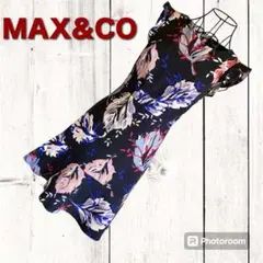 美品✨ MAX&CO フリル ワンピース ジャガード織 黒地 花柄 S