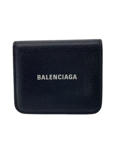 BALENCIAGA◆2つ折り財布/レザー/BLK/黒/コンパクトウォレット/594216