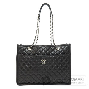 CHANEL シャネル マトラッセ チェーンバッグ シルバー金具 トートバッグ ラムスキン レディース 中古