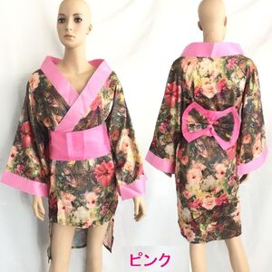 新品 未使用 送料無料bc18インポート品 コスプレに花柄がカワイイ浴衣が登場 和服 セクシーコスチューム着物コスプレ ピンク