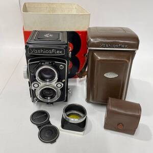 ★ 1円〜【動作未確認】 YASHICA Flex ヤシカ 二眼レフカメラ フィルムカメラ f=80mm 1:3.5 レンズカバー 専用ケース 箱付き YK