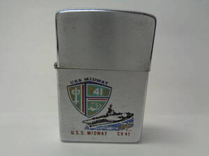 ZIPPO ジッポ USS MIDWAY CV41 空母 ミッドウェイ アメリカ海軍 1975年製 喫煙具 禁煙グッズ 中古品 管理ZI-107-LP-14