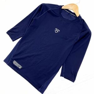 アンダーアーマー UNDER ARMOUR アンダーシャツ 7部丈 七分丈 背中メッシュ Mサイズ相当 ネイビー コンプレッション 着圧 ネイビー■AK130