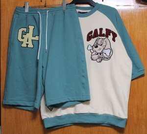 SALE！GALFY 50♪(XL)122006ガルフィー総刺繍ゆったり半袖スウェット上下セット