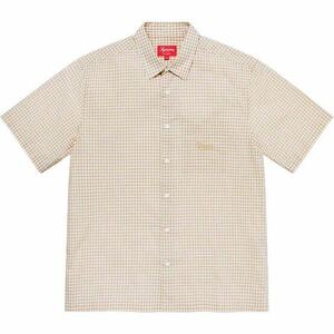 Supreme Gingham S/S Shirt Tanシュプリーム ギンガム 半袖 シャツ タン サイズ M