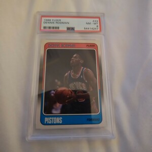 超激レア 88-89 Fleer Dennis Rodman ロットマン SSP RC ＃43 Pistons NBA レジェンド HOF 悪役スーパースター PSA8 デザインかっこいい