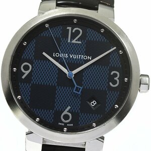 ベルト訳あり ルイ・ヴィトン LOUIS VUITTON QA026 タンブール ダミエ デイト クォーツ メンズ _768096【ev15】