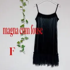 良品❣️[magnacumfouse] キャミワンピース フリル ブラック (F)