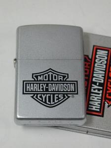 2001年製/絶版 Zippo ハーレー・クローム・シルバー 黒ロゴ 205HD.H314　USA直輸入・新品