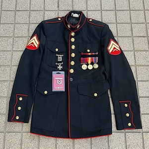 米軍　ドレスジャケット　黒　礼服　USMC COAT　コスプレ　４０S　美品