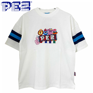 新品 M ★ コストコ PEZ ペッツ レディース 半袖 Tシャツ ホワイト 大きめ アメカジ イラスト プリント メンズ ユニセックス コットン 白