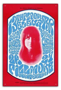 ブリキ看板【Rock Poster/ロックポスター】雑貨/ヴィンテージ/メタルプレート/アンティーク風/183-Grace Slick and the Great Society 1966