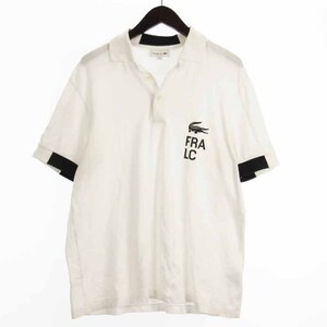 ラコステ LACOSTE ポロシャツ 半袖 プリント PH889EL ホワイト L メンズ