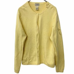 L.L.Bean ニットカーディガン レディース Lサイズ エルエルビーン イエロー 古着卸 アメリカ仕入 t2301-3031