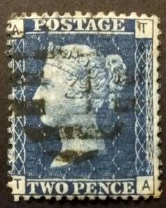 イギリス　英国　1840年　2 ペンス　使用済み切手　ヴィクトリア　②