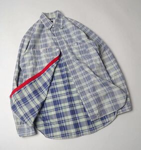 ENGINEERED GARMENTS エンジニアードガーメンツ 裏地チェック 山ポケ コットンシャツ ワークシャツ 長袖 USA製 ネペンテス (XS) ●S-505