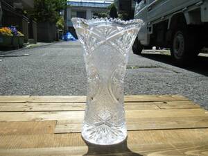 M1729 ガラス花瓶 ADERIA CRYSTAL 石塚硝子社 老舗ブランド 28cm