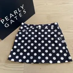 PEARLY GATES 水玉模様 スカート ネイビー