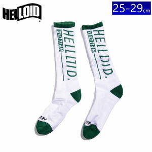 ●[M/L(25-29cm)]24 HELLOID SOCKS LOGO カラー:WHITE メンズ おしゃれソックス 靴下 スノーボード スノボ スキー