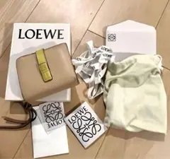 LOEWE ロエベ トライフォールドウォレット 二つ折り財布 イエロー　レモン