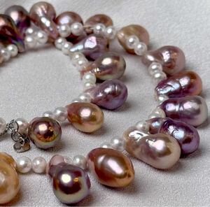 天然バロックネックレス4-10mm 南洋パールネックレス38+5cm pearl necklace jewelry