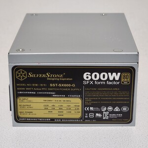 SilverStone SST-SX600-G 600W 80PLUS GOLD認証 SFX電源ユニット フルプラグイン 動作確認済み PCパーツ