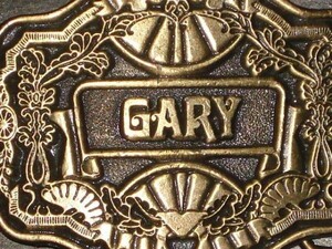 一撃落札★ビンテージ★バックル★ベルト★真鍮ブラス★GARY