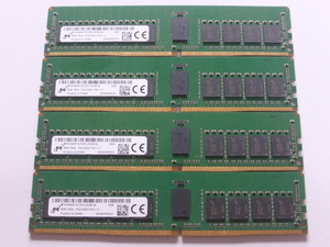メモリ サーバーパソコン用 Micron DDR4-2400 (PC4-19200) ECC Registered 8GBx4枚 合計32GB 起動確認済です MTA18ASF1G72PZ-2G3B1QI②