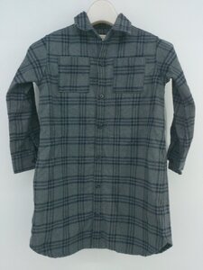 ◇ ◎ green label relaxing チェック ウエストベルト キッズ 子供服 長袖 シャツ サイズ115 グレー ネイビー レディース P